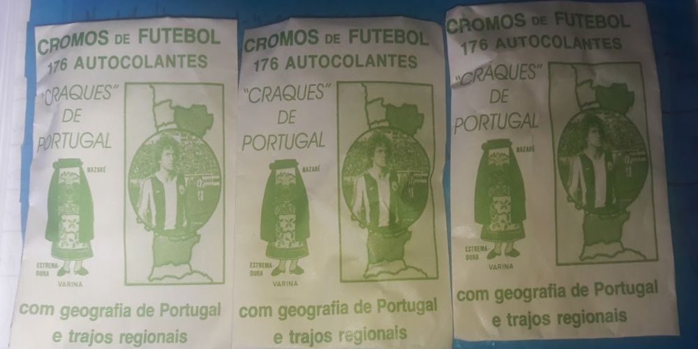 Saquetas de cromos futebol antigas