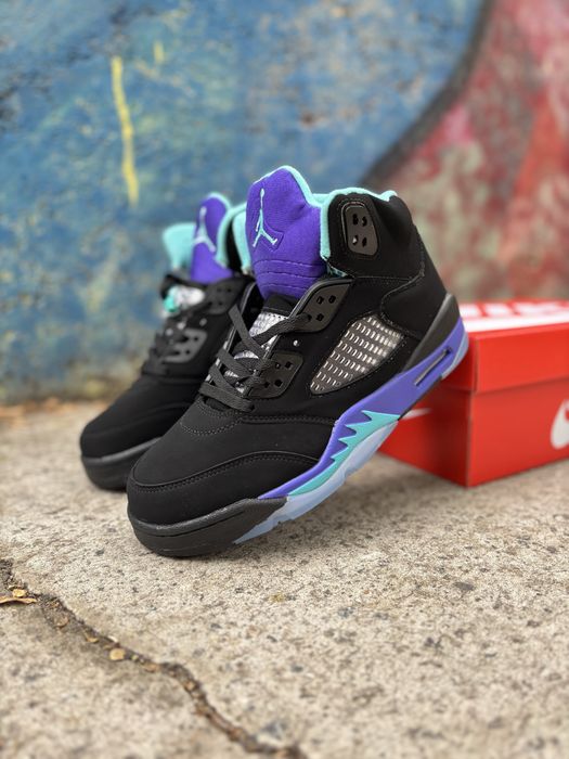 Мужские кроссовки Nike Air Jordan 5 Retro Black Blue Purple