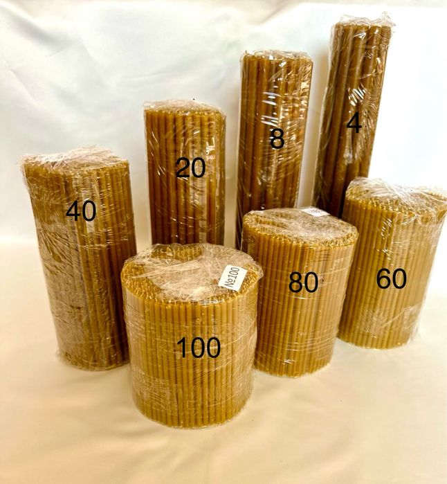 Свічки церковні,Свечи церковные,парафиновые,Стрітенські,Колосок