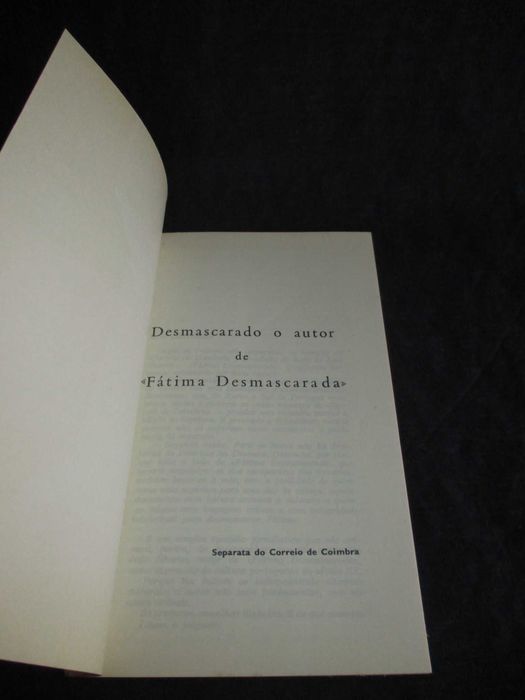 Livro Desmascarado o autor de Fátima Desmascarada 1971