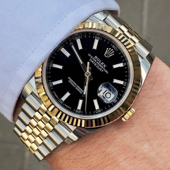 Швейцарские часы Rolex Datejust Silver Gold. Премиум качество