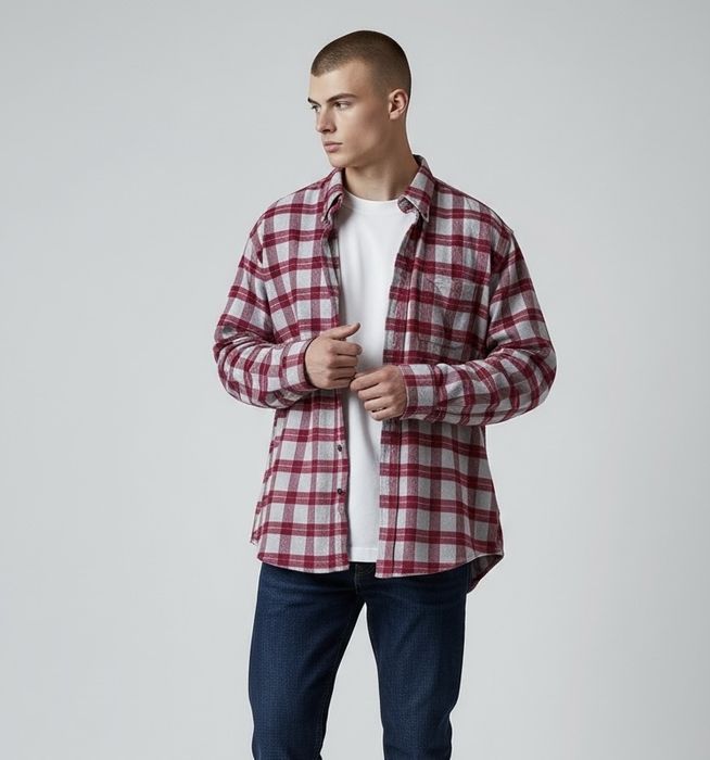 gruba flanelowa koszula w kratę xxl