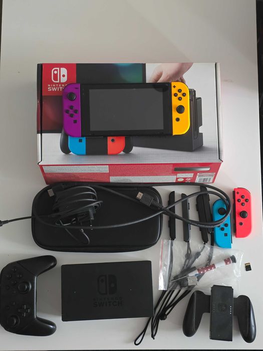 Nintendo Switch V1 BDB | Pro Controller | 4 Joy-Con | 64GB | BOX ...