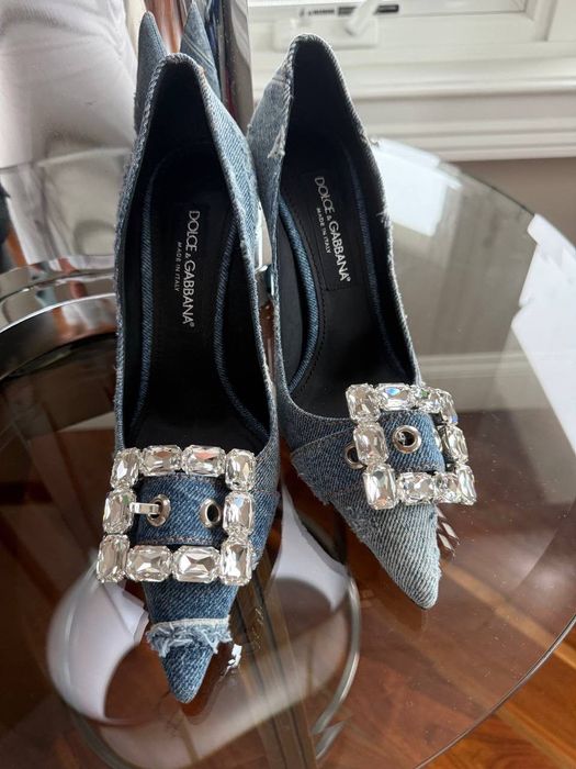 Dolce & Gabbana Distressed Patchwork Denim  Shoes