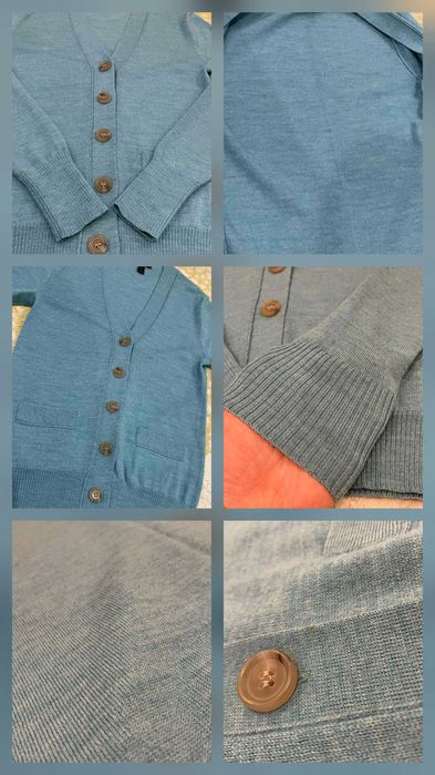 Krótki damski kardigan rozpinany sweter J.Crew wełna Merino r.XXS