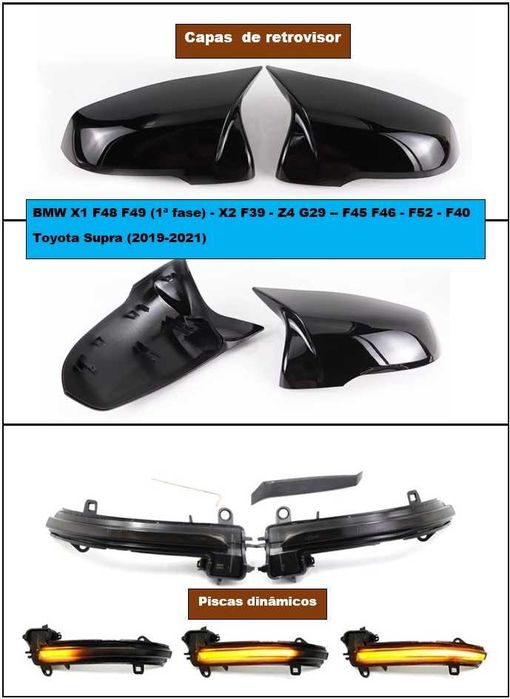 Piscas laterais pretos ou cristal led dinâmicos BMW série 1 série 2 série 3 série 4 série 5 X1 E84 X3 E83 a partir de €15,00