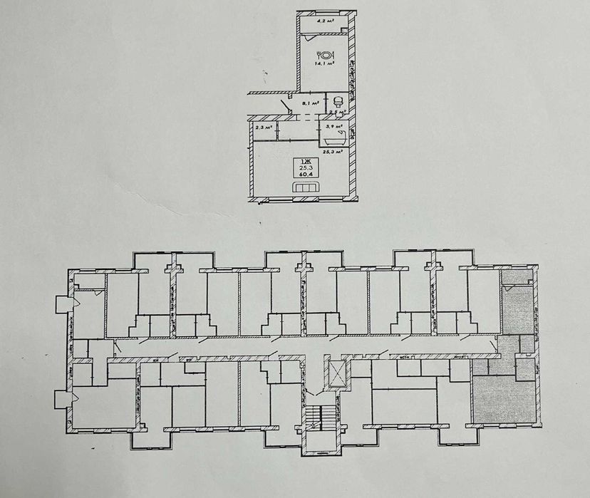 Продаж порсторої квартири 60,4 м.кв. в 1-секції ЖК "Рідний Дім"