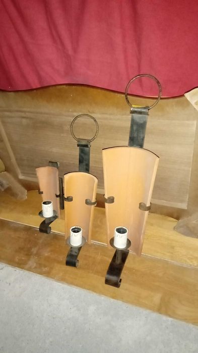 3 Candeeiros + 3 Apliques  (Ferro e Telha)