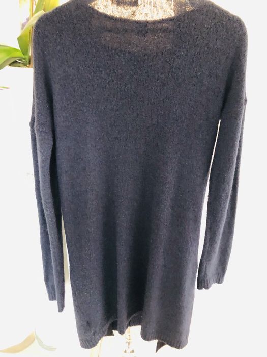 Granatowy sweter, długi sweter kardigan - S/M- 36/38