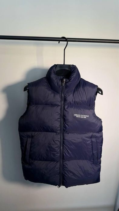 Жилетка Armani Exchange синя чоловіча жилетка армані синя чоловіча