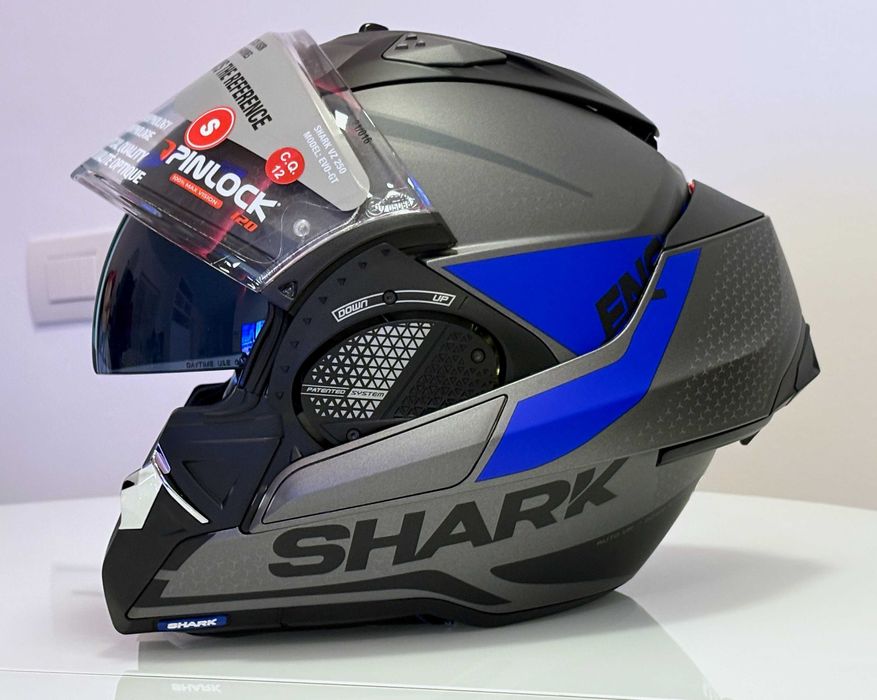 Capacete NOVO Modular Shark Evo GT Encke Mat Blue (45% DESCONTO) Tam S
