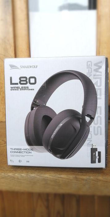 Smailwolf L80—Легка геймерська гарнітура 3-в-1 (BT/2.4 ГГц(USB,Type-C)/дрот) з мікрофоном, Hi‑Fi стерео, 50 годин музики без підзарядки
