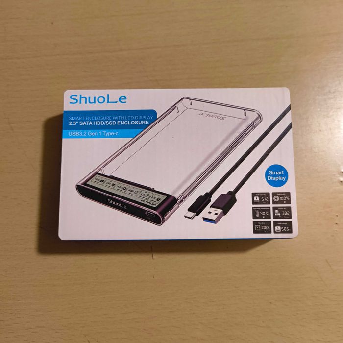 Caixa Disco Hdd SSD 2.5 Usb  3.2 Type C Display Digital