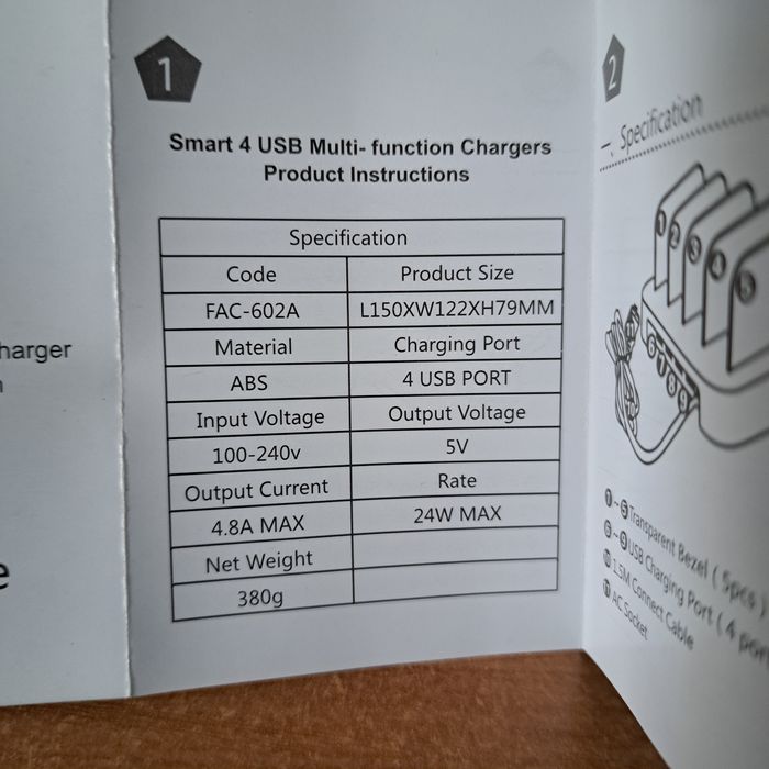 4-portowa stacja ładująca USB