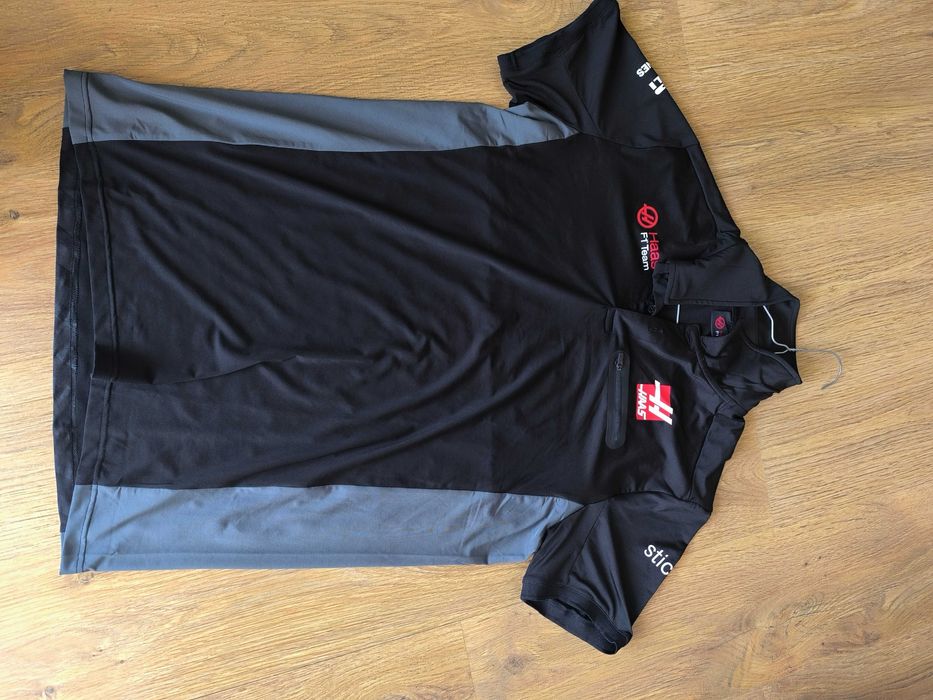 polo oficial haas f1 preto
