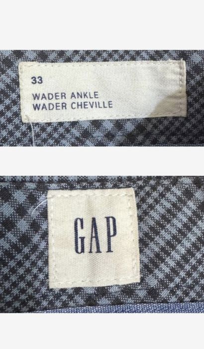 Штани чоловічі демісезонні укорочені брюки чиноси gap wader ankle в сіру клітку розмір 33