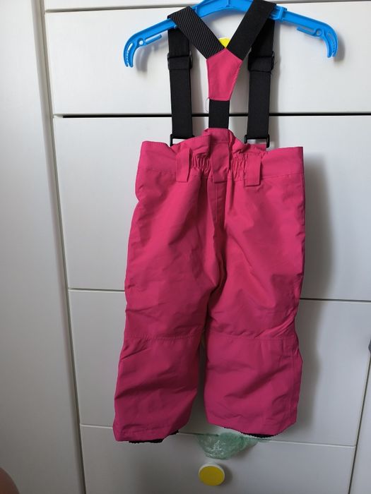 Różowe spodnie na śnieg na szelkach Lupilu r.86/92 nieprzemakalne