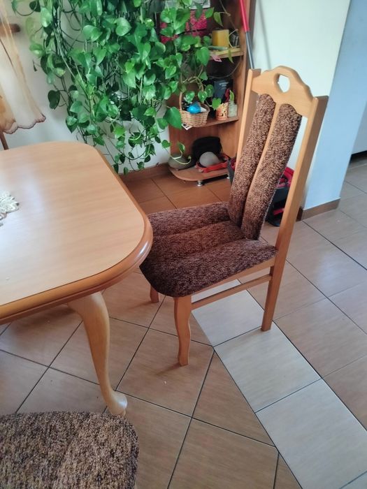 Stół i krzesła tapicerowane