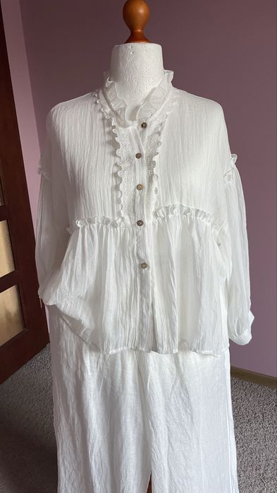 Zwiewna bluzka boho ecru GIOYA 40/42/44/46