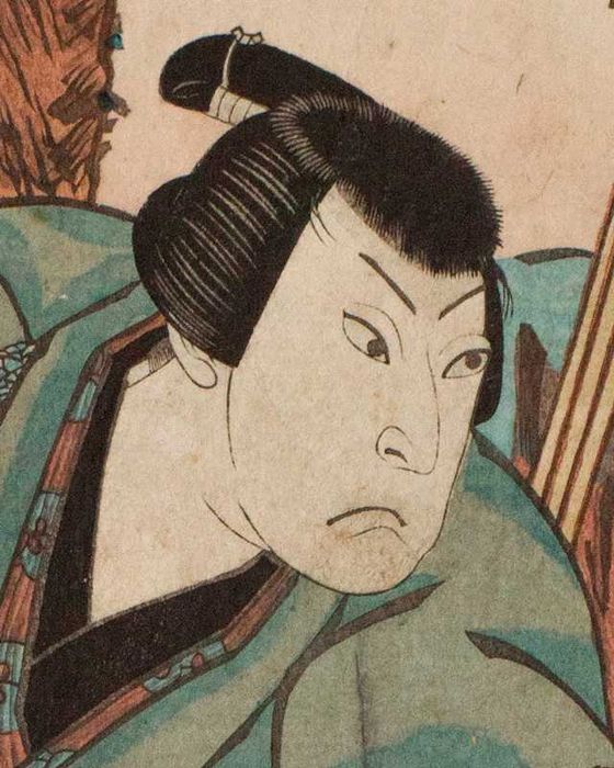 Hokuei – samuraj aktor – japoński drzeworyt 1832 nie Hokusai/Hiroshige