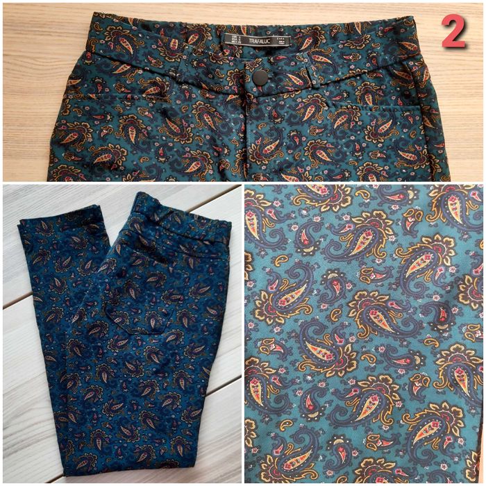 3 calças Zara (étnica / paisley / xadrez)