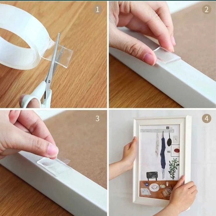 Многоразовая крепёжная нано стрічка лента скотч Ivy Grip Tape 1м 3м 5м