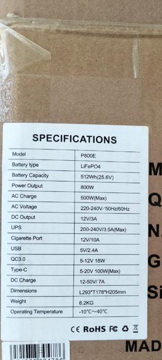 ОРИГІНАЛЬНА зарядна станція Oukitel P800 512 Wh 800W LiFePO4 ДБЖ ecoflow