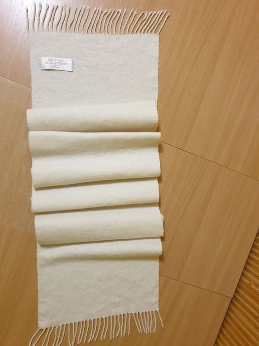 Новий 100% кашемiр шарф білий молочний кремовий шалик платок хустка хустинка хустина палантин шарфік шерсть натуральна Massimo Dutti