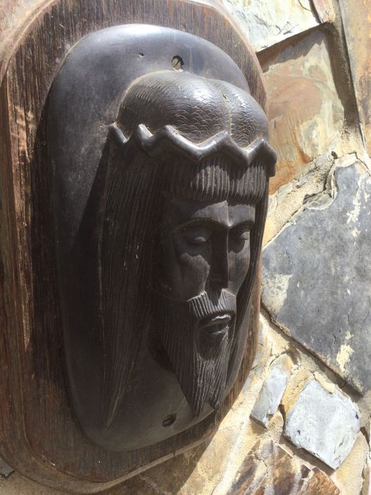Escultura Cristo Pau Preto Moçambique 38 cm Arte Sácra 3,950 kg Tribal