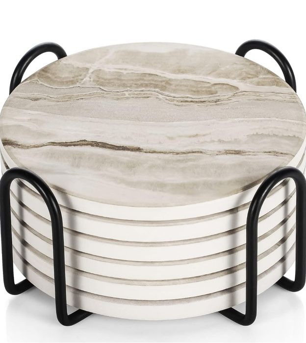 LIFVER Podstawki - zestaw 6 podstawek - marmurowe podstawki ceramiczne