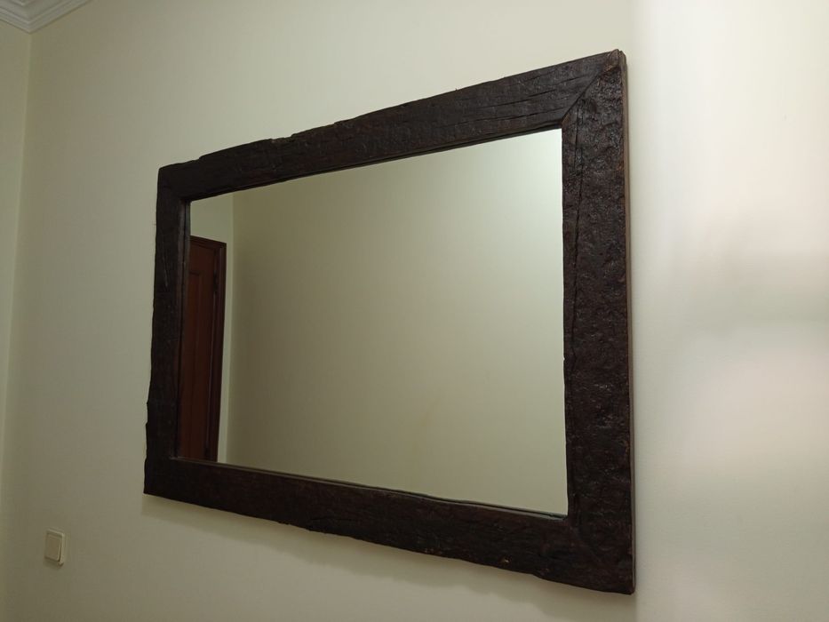 Promoção da semana só 45€ Espelho com rebordo madeira rústica
