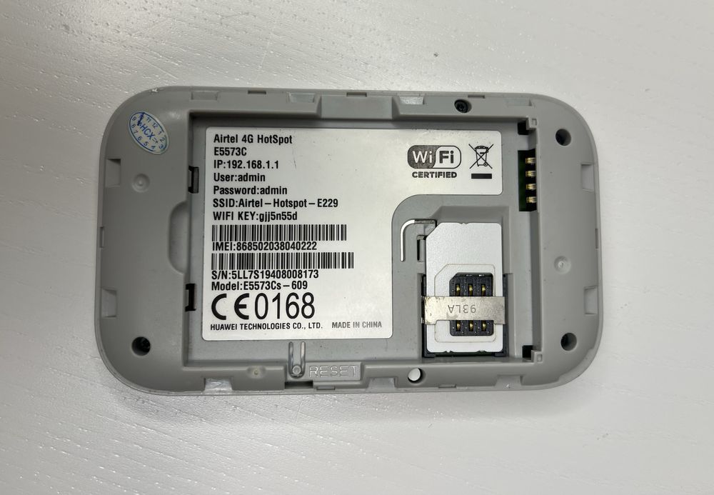 Airtel 4G/5G HotSpot E5573C WIFI