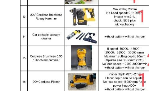 Акумуляторний інструмент під DeWalt, Makita батареї