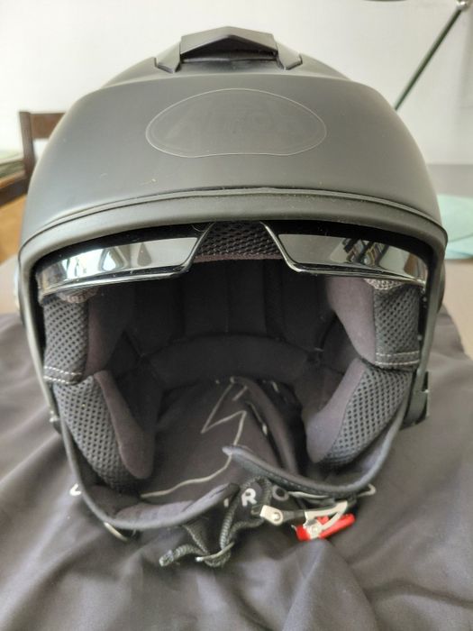 Kask otwarty Airoh Helios Black matt. Jet. Skuter chopper cruiser.Nowy.Rozmiar L.