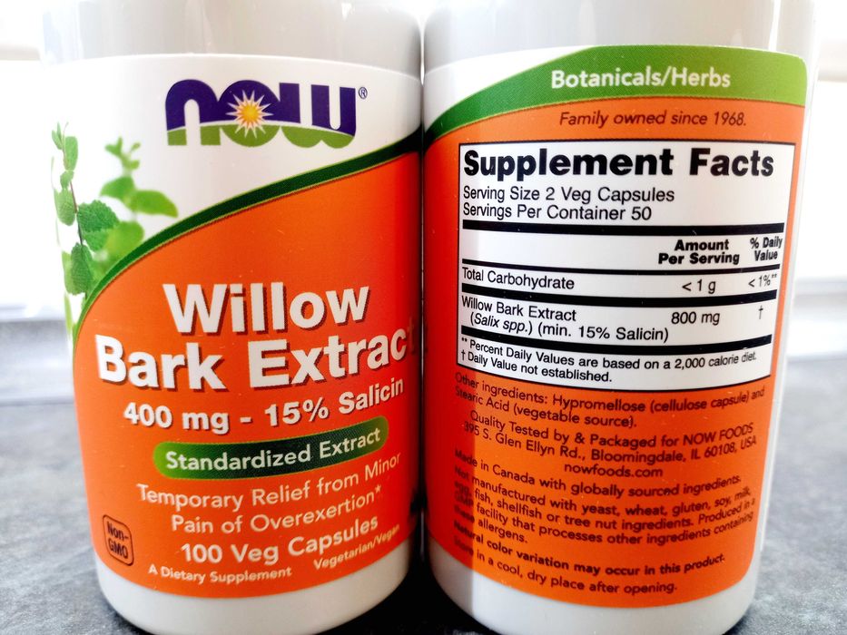 Now Foods, Willow Bark Extract 400 мг (100 капс.), кора ивы