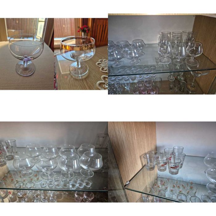 Duży zestaw kieliszków i szklanek PRL + nowoczesne – różne komplety