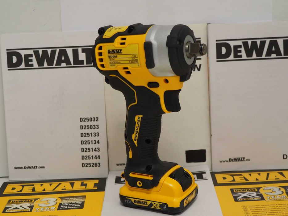 Zestaw DEWALT DCF 901 klucz udarowy+bateria 12v 3Ah moc 340Nm 1/2 ...
