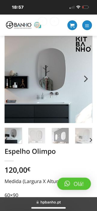 Espelho novo para casa de banho ou outro, Olimpo 90x60 Novo embalado