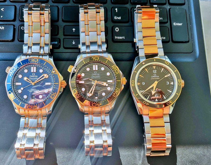 Omega Seamaster 300M 210.20.42.20.03.002 bikolor żółte złoto próby 750