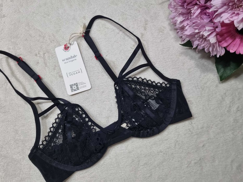 Scandale eco lingerie, biustonosz koronkowy czarny, rozmiar 75E