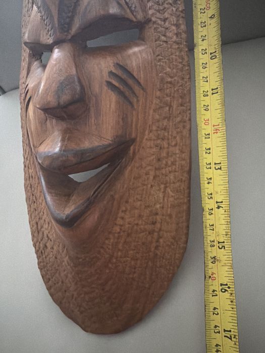 Handmade solidna orientalna rzeźba diabła z rogami