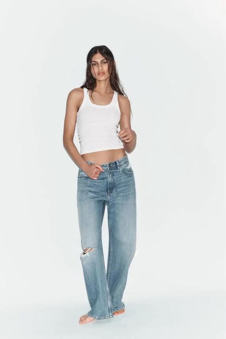 Джинси Zara wild leg широкі прямі S