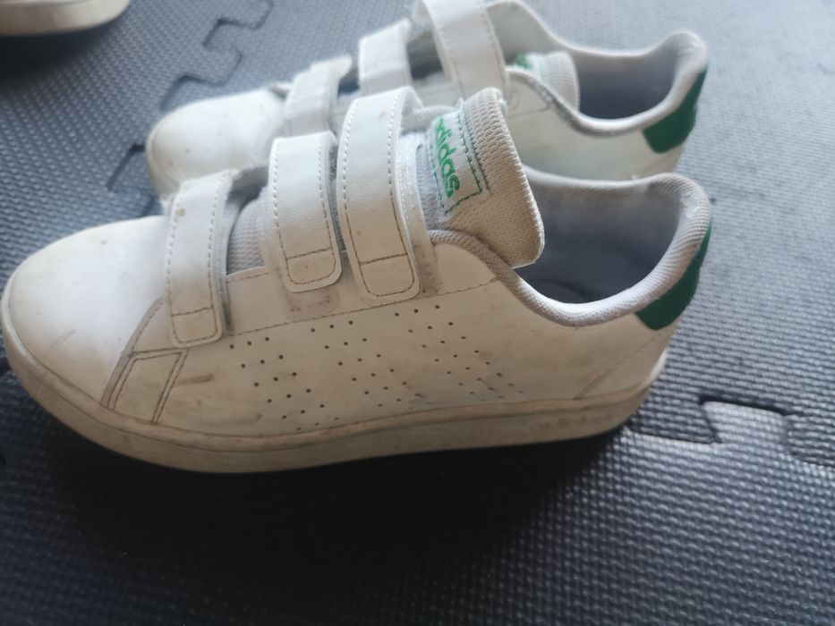 Tenis sapatilhas adidas branco e verde usadas 32