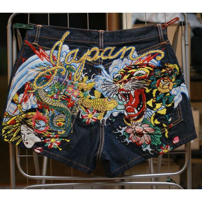 Ed Hardy 32 женские шорты с высокой посадкой Christian Audigier япония