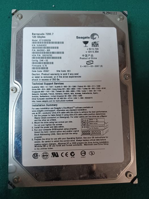 Disco rígido 120 Gbytes
