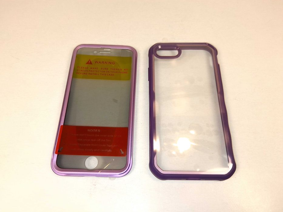 Z237 Etui Case iPhone SE 2022/2020/8/7 Szkło Hartowane Fioletowe Full