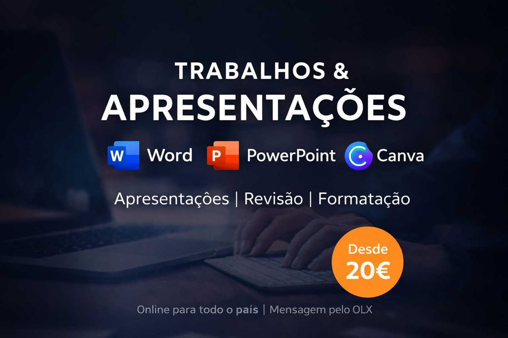 Trabalhos em Word, PowerPoint e Canva