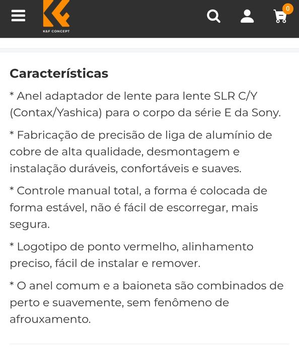 Adaptador de lentes Sony