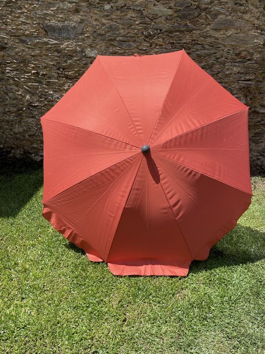 Guarda-sol Florabest inclinável vermelho com capa