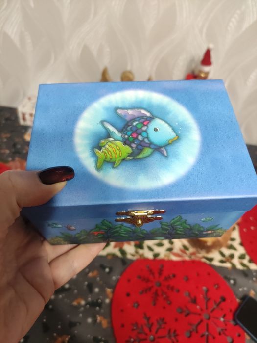 Фотолюминесцентная, музыкальная шкатулка радужная рыба